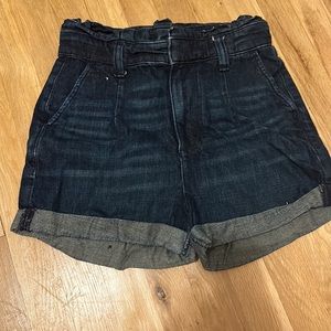 EXPRESS shortie super high rise jean shorts